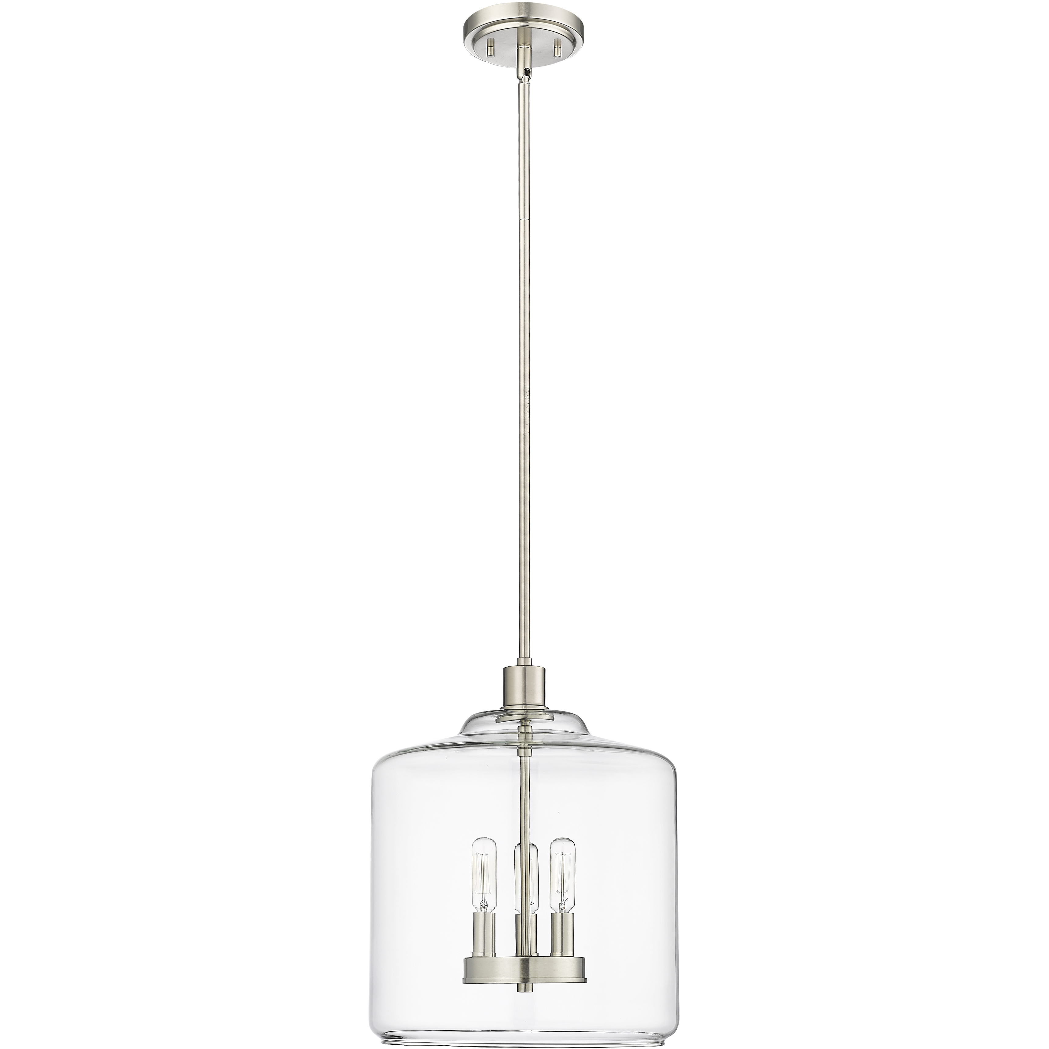 Asheville 3 Light 12 inch Brushed Nickel Pendant Ceiling Light